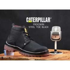Sepatu Boots Pria Caterpillar Frogskin Safety Ujung Besi - Sepatu Proyek - Free Kaos Kaki