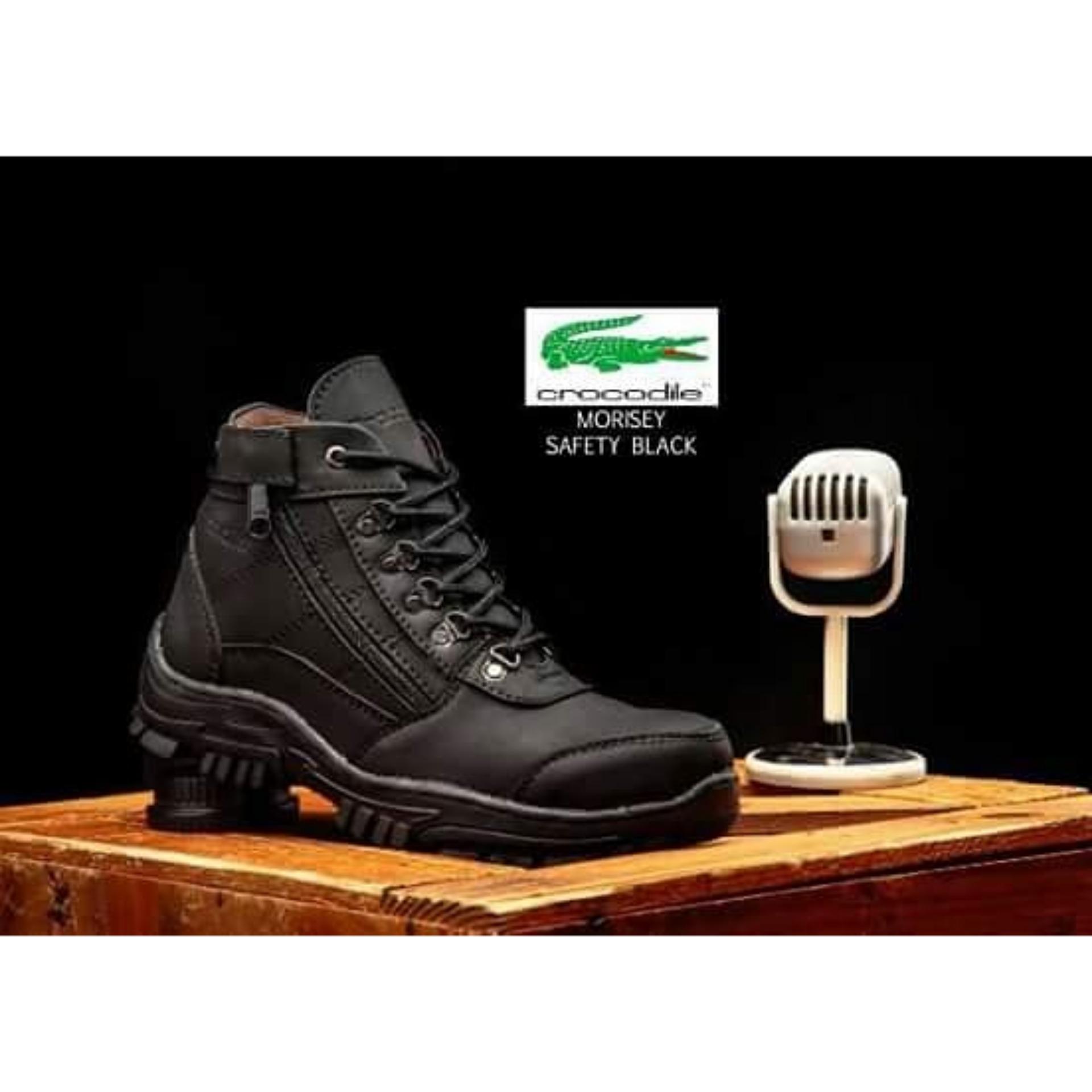 Sepatu boots pria Crocodile morissey safety black 