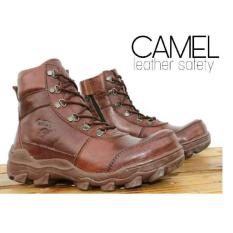 Sepatu Boots Pria Keren Camel 001 Pull Up Leather Brown Safety