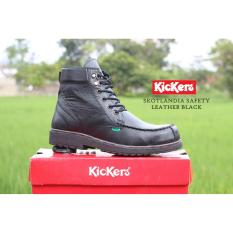 Sepatu Boots Pria Kickers Skotlandia Safety Leather Ujung Besi - Free Kaos Kaki