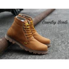 Sepatu Boots Pria Kulit Asli - COUNTRY BOOTS GUNDUL - Tan