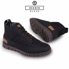 Sepatu Boots Pria Prodigo Ngaben Kerja Tracking Keren Gaya Sneakers Casual Santai Original Murah Promo Terlaris Slip On Slop Loafers Cowok - Hitam