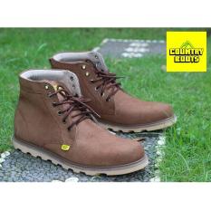 Sepatu Boots Pria Terbaru - Kulit Asli - COUNTRY BOOTS GUNDUL SOL DATAR - Brown