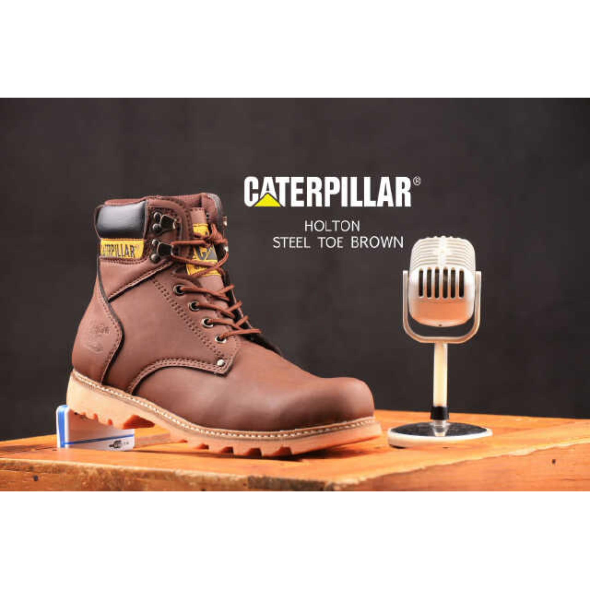 Sepatu Boots Safety Caterpillar Frogskin Pria