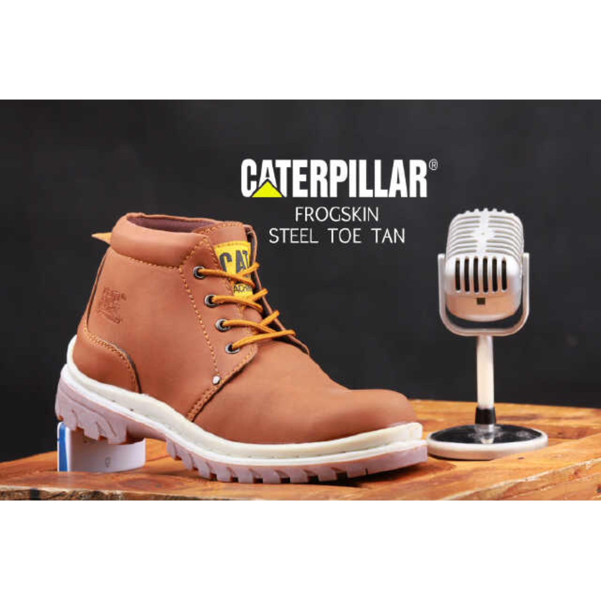 Sepatu Boots Safety Caterpillar Frogskin Pria