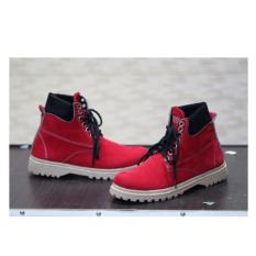 sepatu boots safety girl merah