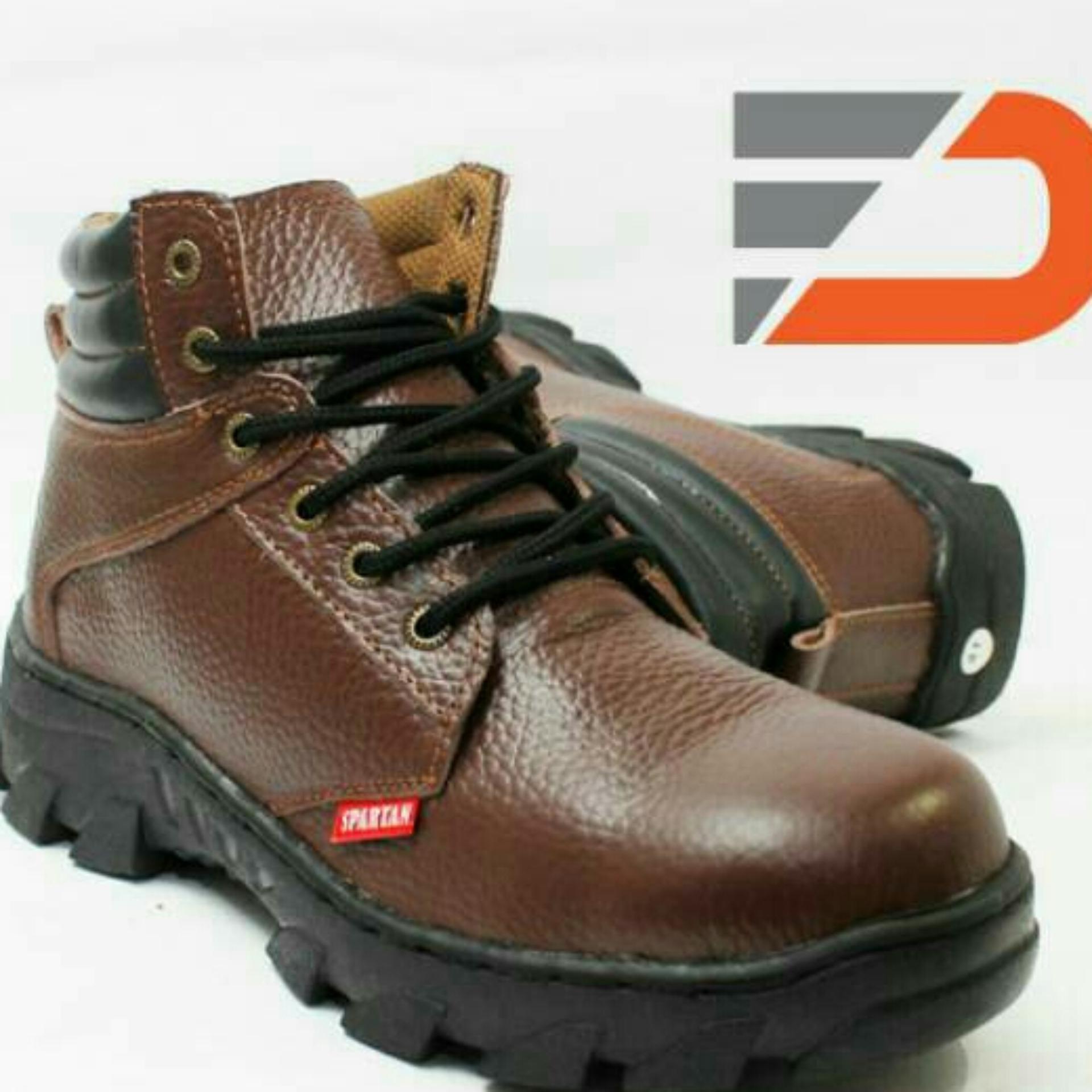 OBRAL JUAL Sepatu Boots Pria  Safety Warna Coklat Hiking 