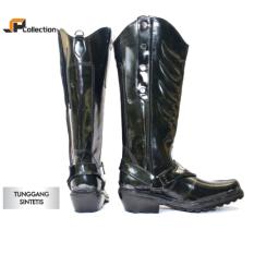 JAFERI Sepatu Boots Tunggang Sintetis Warna Hitam Sepatu Jatah TNI, POLRI, DISHUB, LLAJ, Satpol PP, Dll