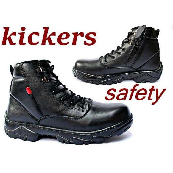 Kickers - Sepatu Boots SAFETY Pria Cow Leather Single Zipper D09