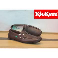 Sepatu Casual Pria Slip On Pria Kickers Chapra Kulit - Free Kaos Kaki