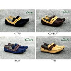 Sepatu Casual Slip On Kulit Pria Clarks Mocas / Formal / Sneakers / Slop / Fashion Cowok Termurah