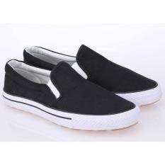 Sepatu Casual Slip On Pria Cowok Warna Hitam - RJA 096