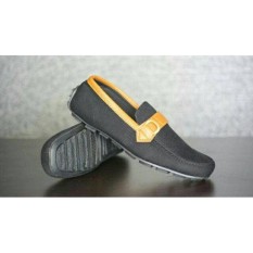 Sepatu casual slipon pria bally moccasin denim