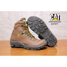sepatu caterpillar kulit Sepatu boots tracking Pria outoor gunung safety