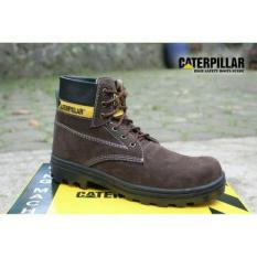 Sepatu caterpillar safety boots best seller (COKLAT TUA)