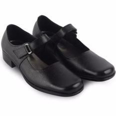Sepatu Cewek Pantofel Formal Paskibra Kulit - Hitam