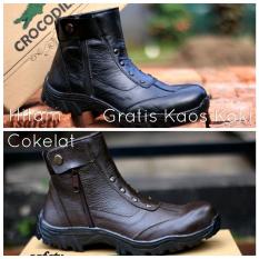 Sepatu Crocodile Boots Safety Sefty Ujung Besi - Sepatu Proyek Kickers Gunung Caterpillar