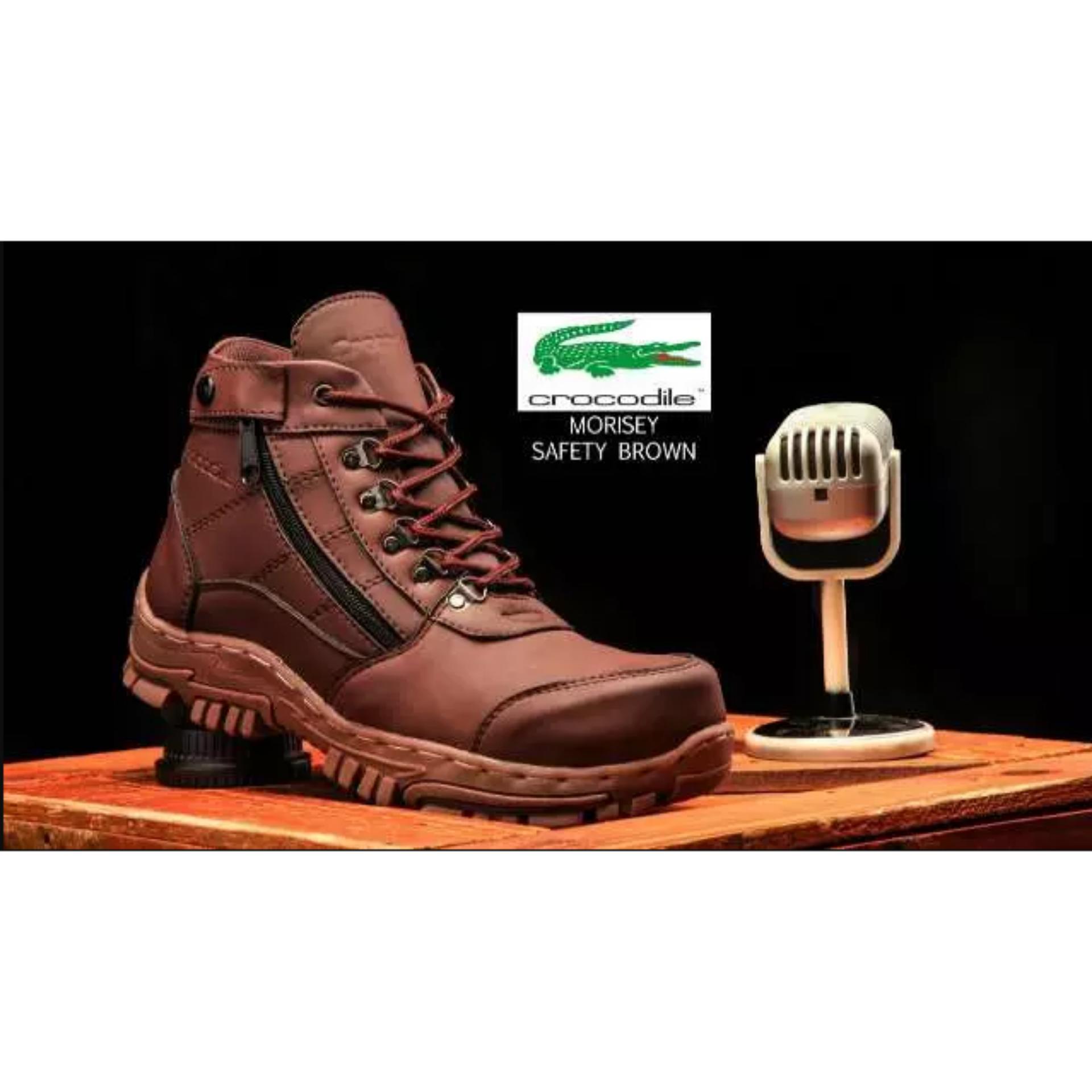 sepatu crocodile morisey boots safety kerja proyek hiking pria