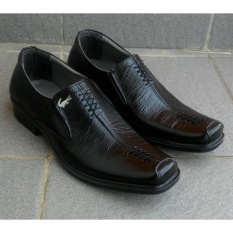 Sepatu Crocodile - Sepatu Pantofel Pria Formal 100% Kulit Asli Model Zigzag