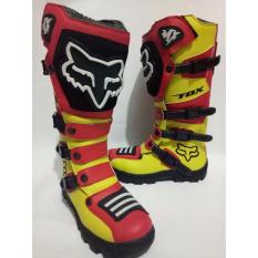 Sepatu Cross / Sepatu Trail New / Motif Merah Kuning