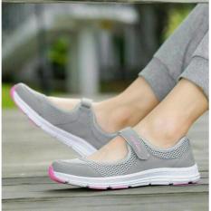 Sepatu Flat Sneaker Slip on MH22 - Abu