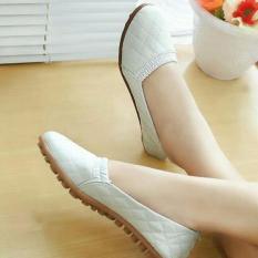 sepatu flat sol ruber putih creamy