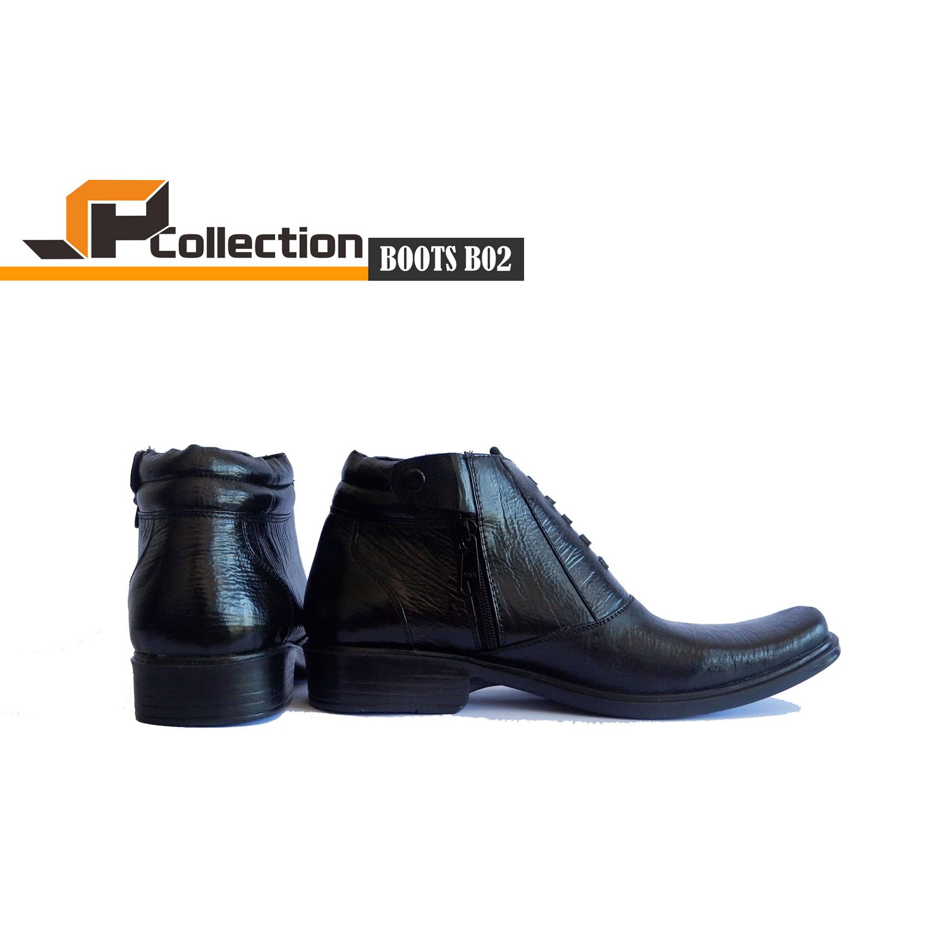 SPATOO Sepatu Formal Boot B02 Warna Hitam Bahan Kulit Sapi Asli Cocok Untuk Kerja Kantoran, Dinas, Meeting, Cocok Untuk Pesta, Dll