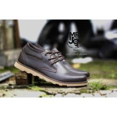 Sepatu Formal Pria Casual Sneakers Slip On Kulit Asli Handmade Bandung Mr Joe Cole Dark Brown