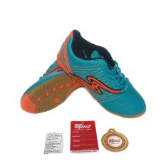SEPATU FUTSAL ANAK SPEED FUTSALA BARCELO BIRU MUDA ORANGE 34-37