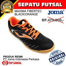 Sepatu Futsal Joma Maxima 601 Fibertec Black Orange