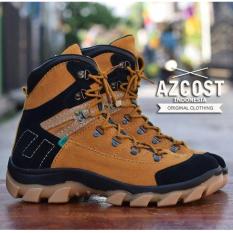 Sepatu Hiking Gunung Pria / Tracking Safety Boots Modern - AZCOST AVIATOR SAFTY - Abu-abu / Tan