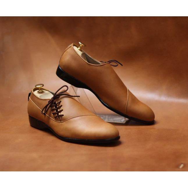 Sepatu Kerja Pria Kantor resmi dinas Pantofel casual formal Kulit asli Model Tali Volker Footware Sepatu Casual / Formal Oxport Black Pria - Hitam dan coklat