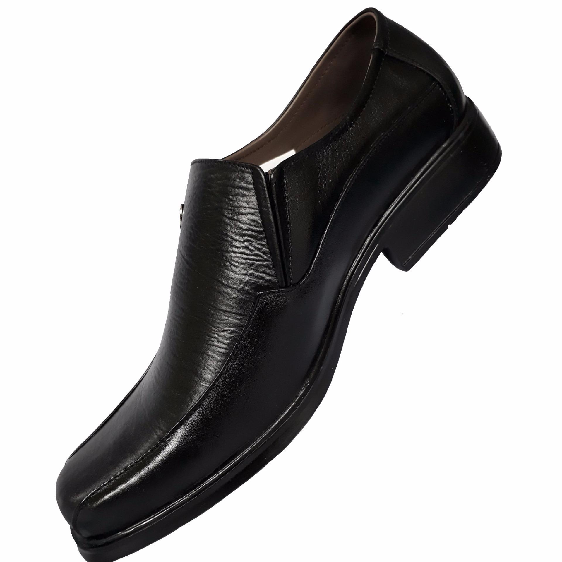 Sepatu Kerja/Kantor/Pantopel Pria Kulit Asli - Hitam