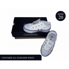 sepatu kets anak anak murah / sneaker anak model kets warna putih kombinasi lis merah biru retro