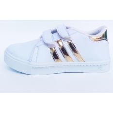 Sepatu Kets Anak Laki Laki List Emas Sepatu Olahraga Anak Sport Kets / Joging Anak Laki Laki Prempuan Cewek Cowok / Sepatu Sekolah Anak Kets Putih