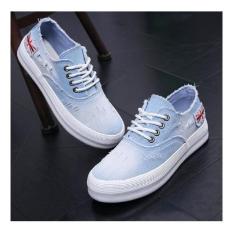 Sepatu Kets Wanita Bahan Jean Ripped Biru Muda