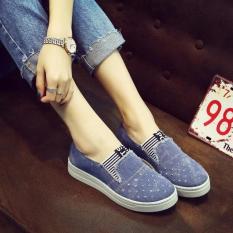 SEPATU KETS WANITA SANTAI JEANS BINTIK -BIRU TUA