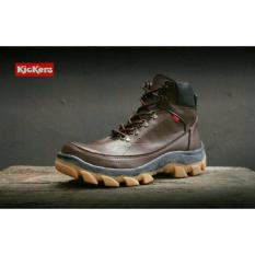 Sepatu Kickers Boots Safety Brown West Touring Tracking Kulit Boot Pria