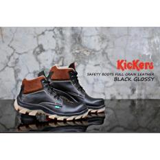 Sepatu Kickers Boots Safety Touring Adventure Ujung Besi Warna Hitam