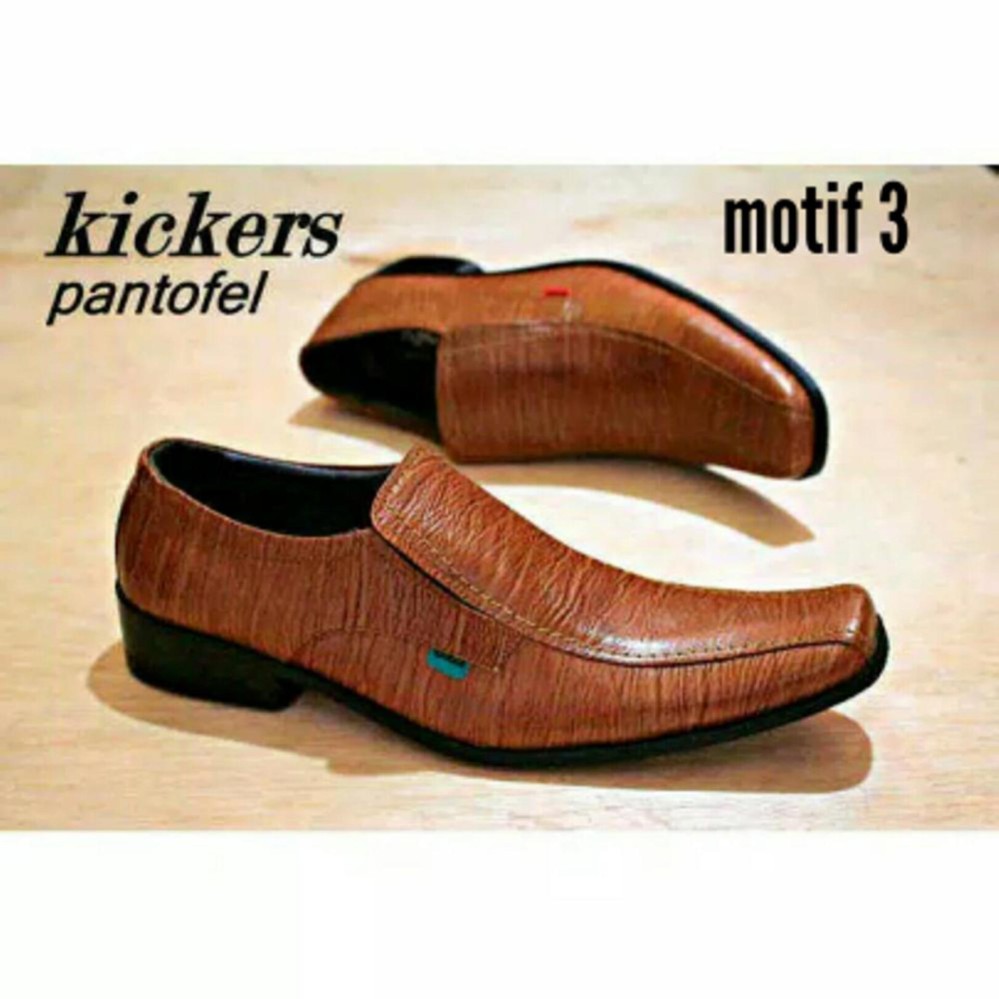 kickers - sepatu pantofel pria kulit coklat formal dinas kerja kantor