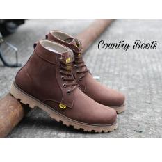 Sepatu Kulit Asli Boots Original Pria Modis Terlaris - COUNTRY BOOTS GUNDUL 02 - Brown