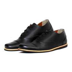 Sepatu Kulit Bandung - Candreva Oxford Black Pantofel Sepatu Pria Formal Leather Sintetic Shoes