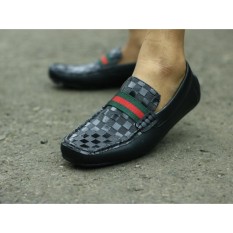 Sepatu kulit Slip-on (Guci) Motif Pria dan Kasual Pria Sepatu Slip On Slop Gucci - multi Lokal