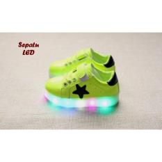 Sepatu LED HIJAU STABILO (Sepatu keren dengan lampu LED warna warni)