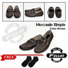 Sepatu Loafer Pria Simple Faux Brown Best Seller Di LAZADA