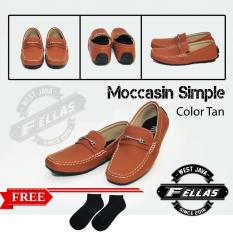 Sepatu Loafer Pria Simple Faux Tan Best Seller