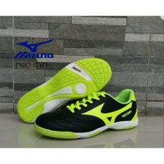 Sepatu Mizuno Hitam List Hijau Stabilo