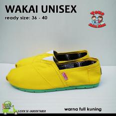 sepatu murah wakai unisex II kuning sol hijau II wakai murah II wakai unisex II sepatu wanita II flat shoes women