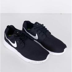 sepatu olahraga pria/wanita / sneaker running murah rr black white