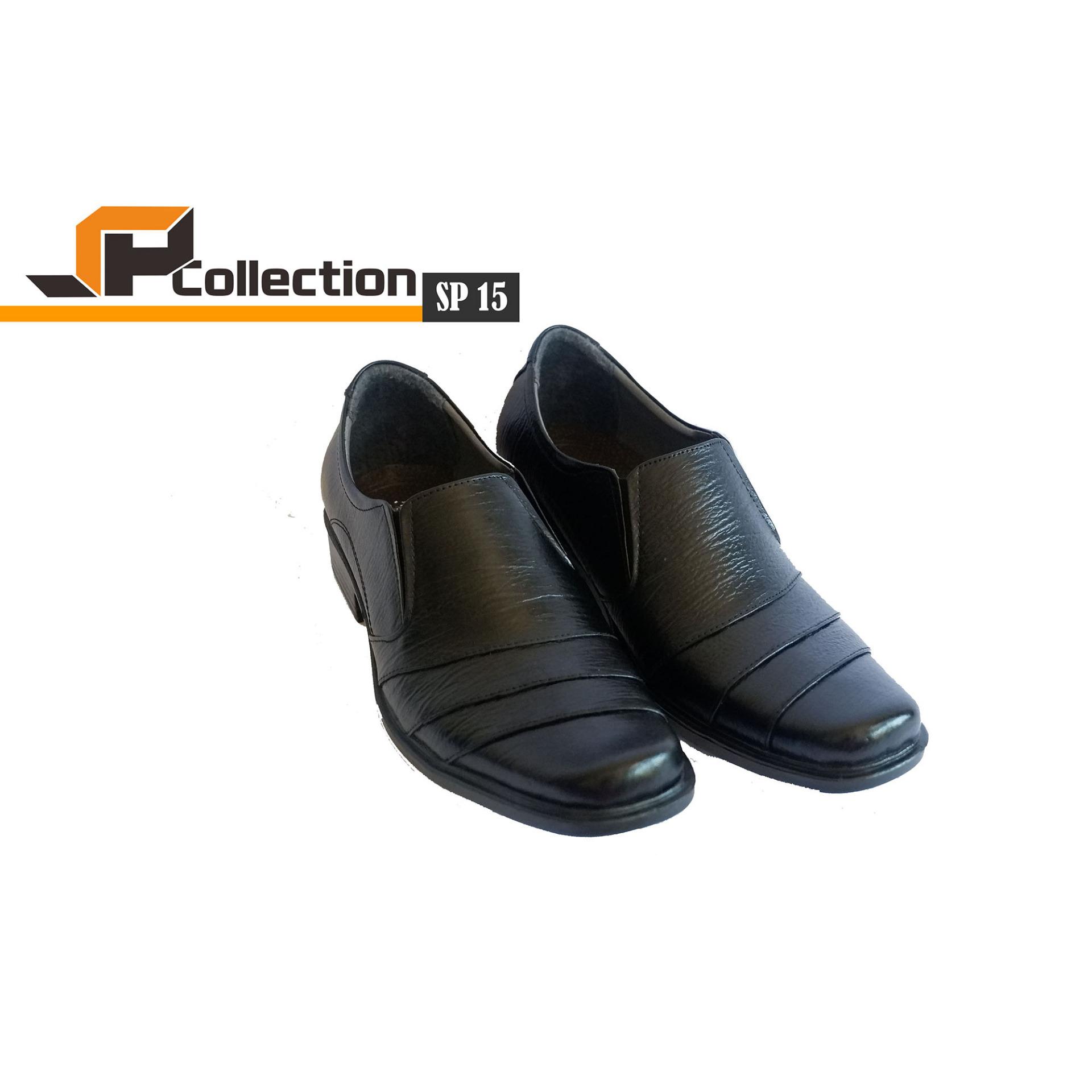 SPATOO Sepatu Pantofel Kode SP 15 Bahan Kulit Sapi Asli Warna Hitam Cocock Untuk Kerja Ke Kantor Atau Cara Resmi